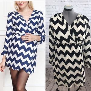 💐Hot Mama Ivory And Black Tunic Dress